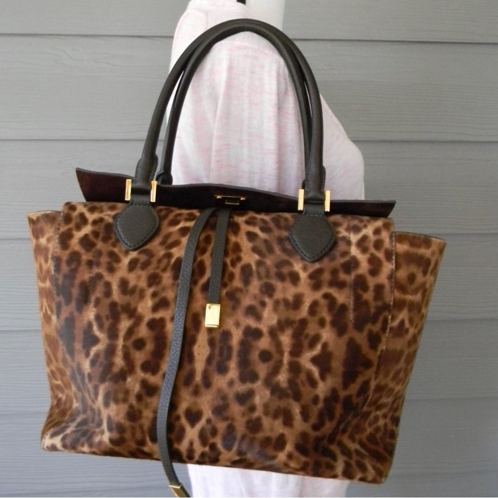 MICHAEL KORS COLLECTION MIRANDA CALF-HAIR LEATHER GORGEOUS LEOPARD TOTE  $1495
